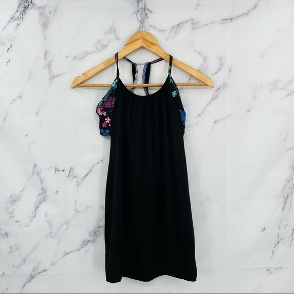 S037 Lululemon No Limits Tank - Black/Petal Pop Multi - Picture 10 of 13